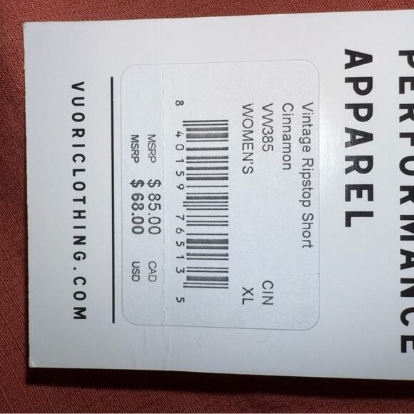 Vuori NWT Women's Vintage Ripstop Shorts with Raw Hemline in Cinnamon Size XL - Picture 8 of 11